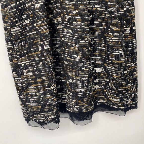 Aysha Tweed Sleeveless Dressy Mini Dress Metallic Weave Black Multi Size 2 - Picture 8 of 16